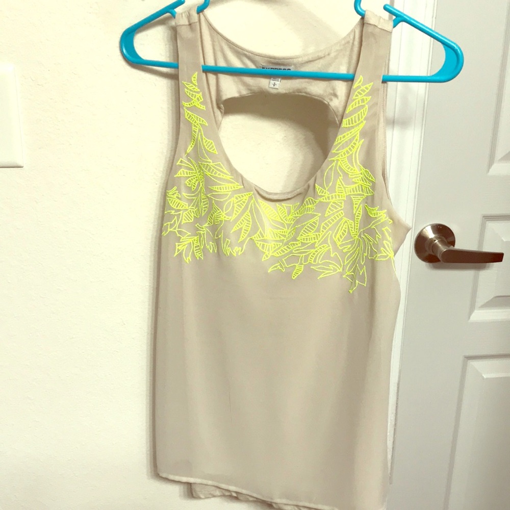 Beige top with yellow detailing